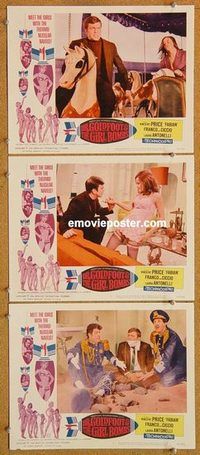 a468 DR GOLDFOOT & THE GIRL BOMBS 3 movie lobby cards '66 Mario Bava