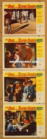 a579 DUEL AT SILVER CREEK 4 movie lobby cards '52 Don Siegel, Murphy