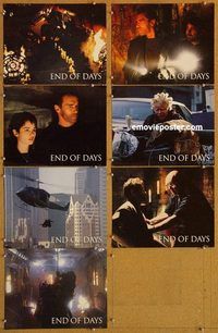 a748 END OF DAYS 7 movie lobby cards '99 Arnold Schwarzenegger, Byrne