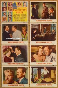 a074 EXECUTIVE SUITE 8 movie lobby cards '54 William Holden, Stanwyck