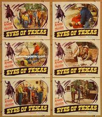 a660 EYES OF TEXAS 6 movie lobby cards '48 Roy Rogers, Lynn Roberts