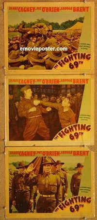 a471 FIGHTING 69th 3 movie lobby cards '40 James Cagney, Pat O'Brien