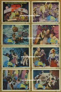 a080 FIRST MEN IN THE MOON 8 movie lobby cards '64 Ray Harryhausen