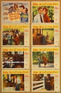 a083 FRANCIS COVERS THE BIG TOWN 8 movie lobby cards '53 talking mule!