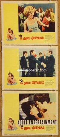 a477 GIRL-GETTERS 3 movie lobby cards '65 Oliver Reed, Jane Merrow