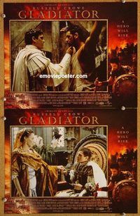 a299 GLADIATOR 2 movie lobby cards '00 Russell Crowe, Phoenix
