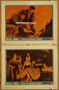 a303 GOLD OF THE SEVEN SAINTS 2 movie lobby cards '61 Clint Walker