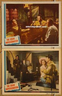 a305 GREAT IMPERSONATION 2 movie lobby cards '42 Ralph Bellamy