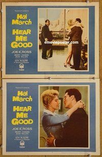 a315 HEAR ME GOOD 2 movie lobby cards '57 Hal March, Mary Anders