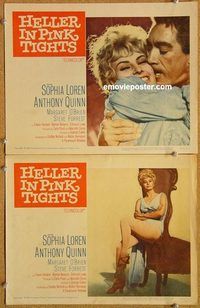 a318 HELLER IN PINK TIGHTS 2 movie lobby cards '60 Sophia Loren