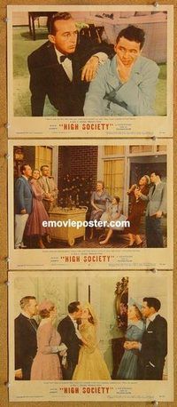 a485 HIGH SOCIETY 3 movie lobby cards '56 Frank Sinatra, Bing Crosby