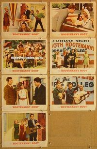 a762 HOOTENANNY HOOT 7 movie lobby cards '63 Johnny Cash, country music!