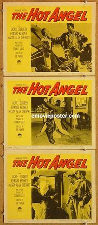 a488 HOT ANGEL 3 movie lobby cards '58 teenage rebel gangs!
