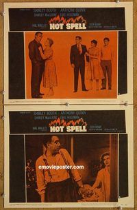 a322 HOT SPELL 2 movie lobby cards '58 Shirley Booth, Anthony Quinn