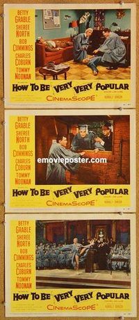 a490 HOW TO BE VERY POPULAR 3 movie lobby cards '55 Betty Grable