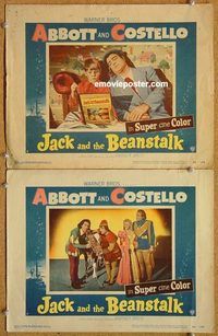 a328 JACK & THE BEANSTALK 2 movie lobby cards '52 Abbott & Costello!