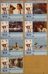 a772 K-9 7 English movie lobby cards '88 James Belushi, German Shepherd!