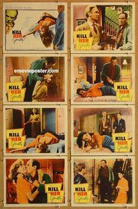 a109 KILL HER GENTLY 8 movie lobby cards '58 English murder thriller!