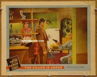 a951 KILLER IS LOOSE movie lobby card #2 '56 Cotten, film noir!