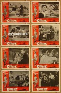 a111 KILLERS 8 movie lobby cards '64 John Cassavetes, Marvin