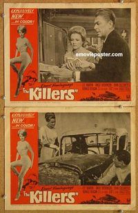 a335 KILLERS 2 movie lobby cards '64 Angie Dickinson, Ronald Reagan