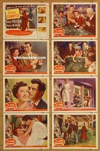 a113 LADY GAMBLES 8 movie lobby cards '49 Barbara Stanwyck, Las Vegas!