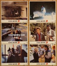 a679 LETHAL WEAPON 2 6 movie lobby cards '89 Mel Gibson, Danny Glover