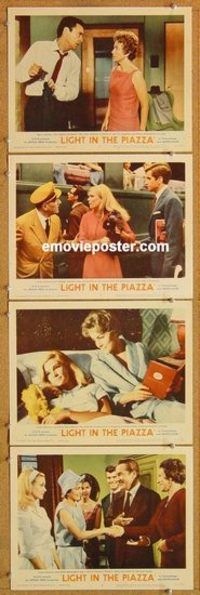 a593 LIGHT IN THE PIAZZA 4 movie lobby cards '61 De Havilland, Mimieux