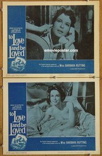 a414 TO LOVE & BE LOVED 2 movie lobby cards '57 Rutting, Reiner