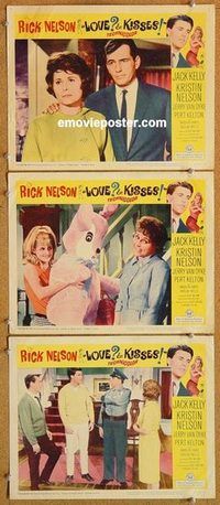 a500 LOVE & KISSES 3 movie lobby cards '65 Ricky Nelson, Kelly