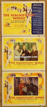 a502 MAGNIFICENT YANKEE 3 movie lobby cards '51 Louis Calhern, Harding