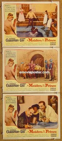 a504 MAIDEN FOR THE PRINCE 3 movie lobby cards '67 Virna Lisi, Gassman
