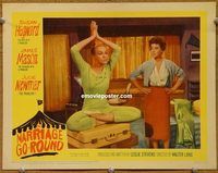 a967 MARRIAGE-GO-ROUND movie lobby card #3 '60 Susan Hayward, Newmar