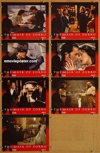 a778 MASK OF ZORRO 7 movie lobby cards '98 Banderas, Zeta-Jones, Hopkins