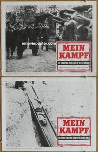 a348 MEIN KAMPF 2 movie lobby cards '61 anti-Hitler documentary!