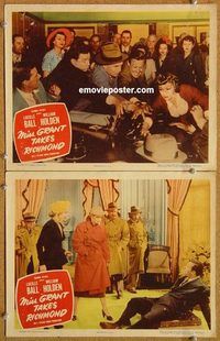 a350 MISS GRANT TAKES RICHMOND 2 movie lobby cards '49 Lucy Ball, Holden