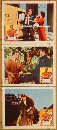 a508 MOST DANGEROUS MAN ALIVE 3 movie lobby cards '61 atomic testing!