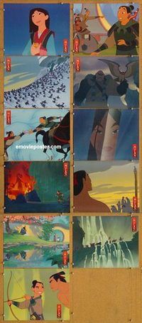 a213 MULAN 11 movie lobby cards '98 Walt Disney Asian cartoon!