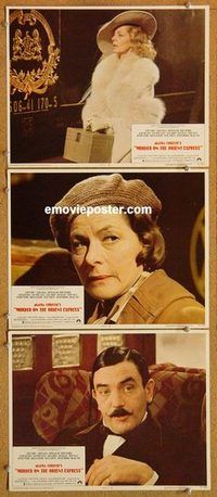 a511 MURDER ON THE ORIENT EXPRESS 3 movie lobby cards '74 Albert Finney