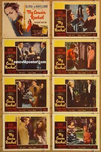 a128 MY COUSIN RACHEL 8 movie lobby cards '53 Olivia de Havilland