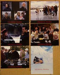 a686 MYSTERY ALASKA 6 movie lobby cards '99 Russell Crowe, hockey!