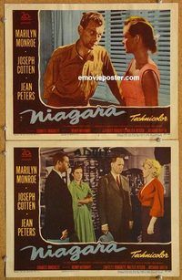 a359 NIAGARA 2 movie lobby cards '53 Marilyn Monroe, Joseph Cotten