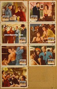 a791 NIGHT & THE CITY 7 movie lobby cards '50 Richard Widmark