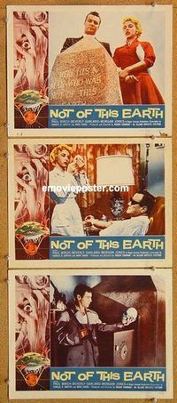 a520 NOT OF THIS EARTH 3 movie lobby cards '57 Roger Corman