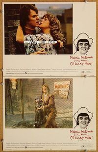 a361 O LUCKY MAN 2 movie lobby cards '73 McDowell, Lindsay Anderson