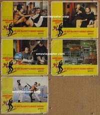 a632 ON HER MAJESTY'S SECRET SERVICE 5 movie lobby cards '70 James Bond