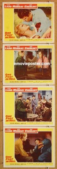 a562 1 FOOT IN HELL 4 movie lobby cards '60 Alan Ladd, Don Murray