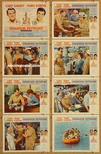 a140 OPERATION PETTICOAT 8 movie lobby cards '59 Cary Grant, Curtis