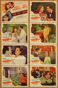 a141 OTHER LOVE 8 movie lobby cards '47 Barbara Stanwyck, David Niven