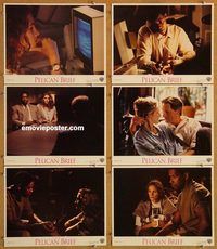 a695 PELICAN BRIEF 6 movie lobby cards '93 Julia Roberts, Denzel